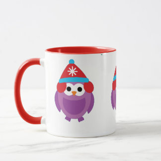 Taza Pingüino y nieve púrpuras