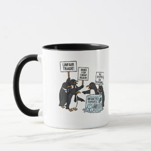 Taza Pingüinos contra aranceles anti Trump