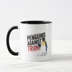 Taza Pingüinos contra Trump contra Estados Unidos