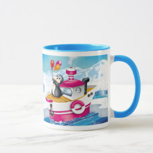 Taza pingüinos en la Antártida