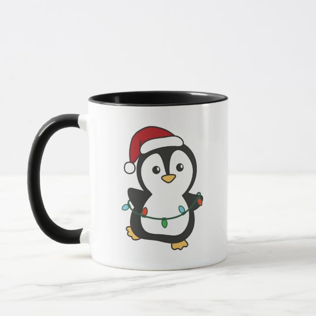 Taza Pingüinos Navidades de pingüino en invierno (Izquierda)