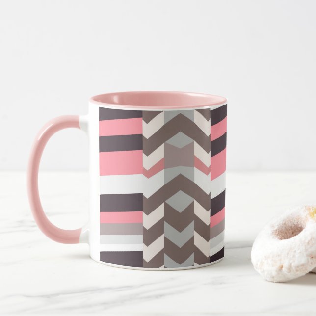Taza Pink Abstract Coffee Mug (Con donut)