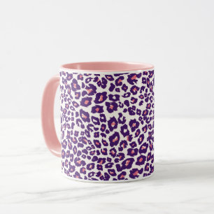Taza Pink and Purple Leopard Print Wild Mug