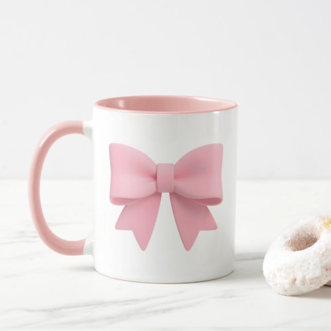 Taza Pink Bow Coffee Mug 🎀 (Con donut)