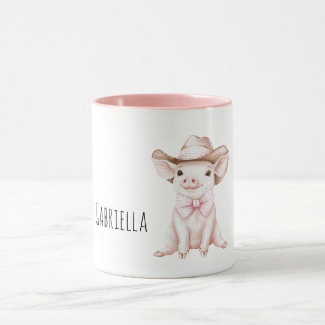 Taza Pink Bow Farm Pig (Centro)
