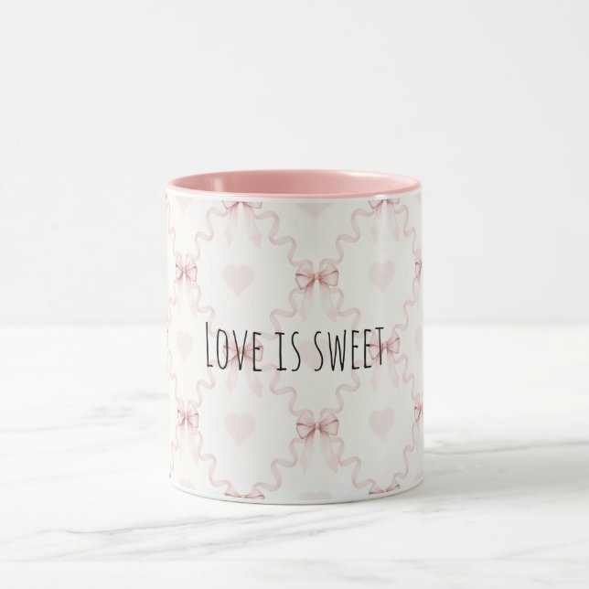 Taza Pink Bows Hearts Sweet Love (Centro)