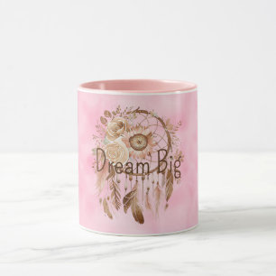 Taza Pink Brown Floral Dream Catcher