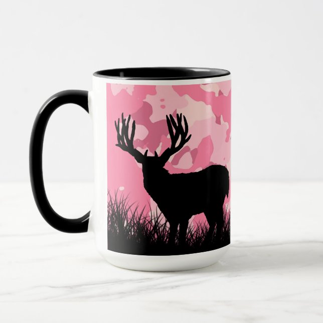 Taza Pink Camo Whitetail Buck Deer (Izquierda)