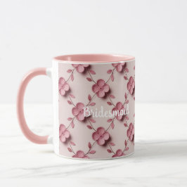 Taza Pink Cherry Blossoms Bridesmaid Pink Combo Mug