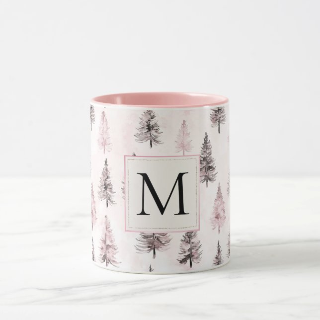 Taza Pink Christmas Trees Monogram (Centro)