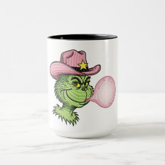 Taza Pink Cowgirl Grinch Mug, Sassy Christmas Cup