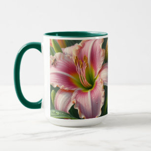 Taza Pink Daylily Floral