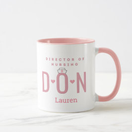 Taza Pink DON personalizado Director de Enfermería Mug
