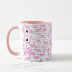 Taza Pink flamingo feminine modern chic beach tropical