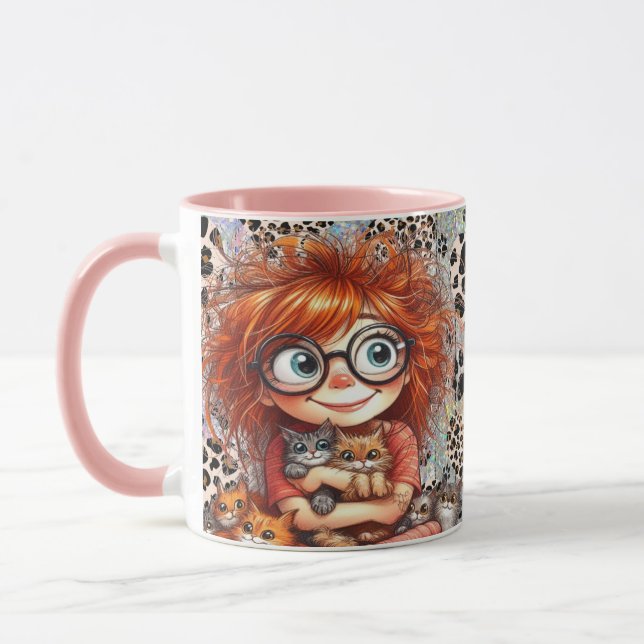 Taza Pink I Love Cats  Mug (Izquierda)