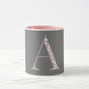 Taza Pink Letter A Mug – Light Pink Minimal Monogram