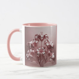 Taza Pink Lilies Pink Combo Mug