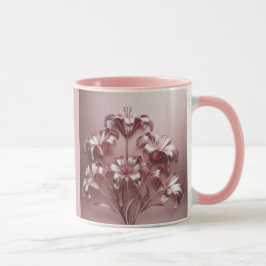 Taza Pink Lilies Pink Combo Mug