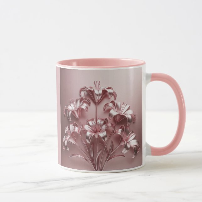 Taza Pink Lilies Pink Combo Mug (Derecha)