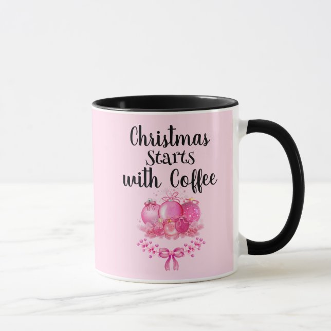 Taza Pink Ornament Christmas Morning Design (Derecha)