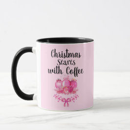 Taza Pink Ornament Christmas Morning Design
