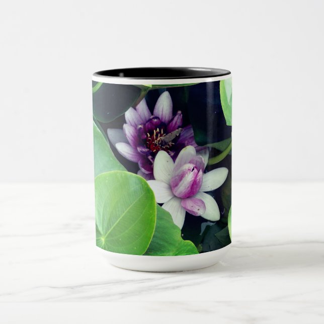 Taza Pink Waterlilies Floral Photo Thing (Centro)
