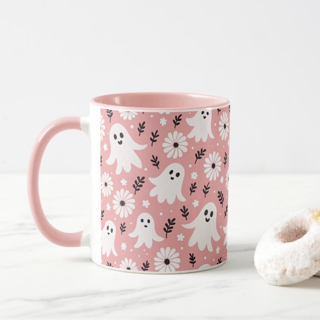 Taza Pink Wavy Halloween (Con donut)