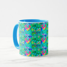 Taza Pintado de carpintería de jardín con hidrangea y a