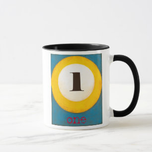 Taza Pintado de cierre de la bola de billar número uno