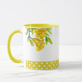 Taza Pintado de flores de color amarillo amarillento