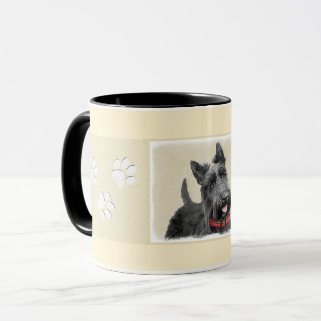 Taza Pintado Terrier Escocés - Arte Perro Original (Anverso izquierdo)