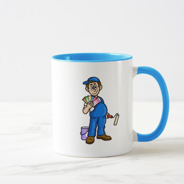 Taza Pintor con barniz de colores de ejemplo (Derecha)