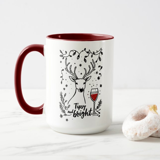 Taza Pintor y venado brillante (Con donut)