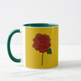 Taza Pintura a mano de Rosa Festiva