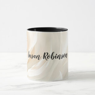 Taza Pintura abstracta de flores de rosa blanca