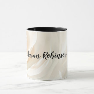 Taza Pintura abstracta de flores de rosa blanca
