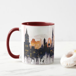 Taza Pintura al Acuarela de Vistas de Londres por la No