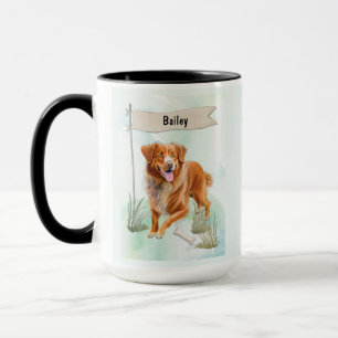 Taza Pintura al aguarela de Retriever de Nova Scotia Du