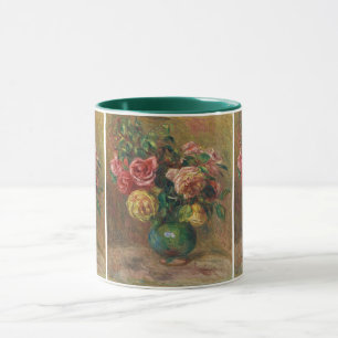 Taza Pintura al óleo floral francesa vintage de Renoir