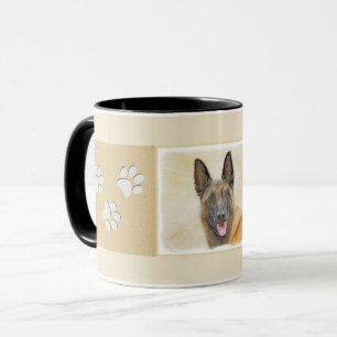 Taza Pintura belga malinois - Arte de perro original