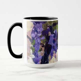 Taza pintura contemporánea glicina florecida