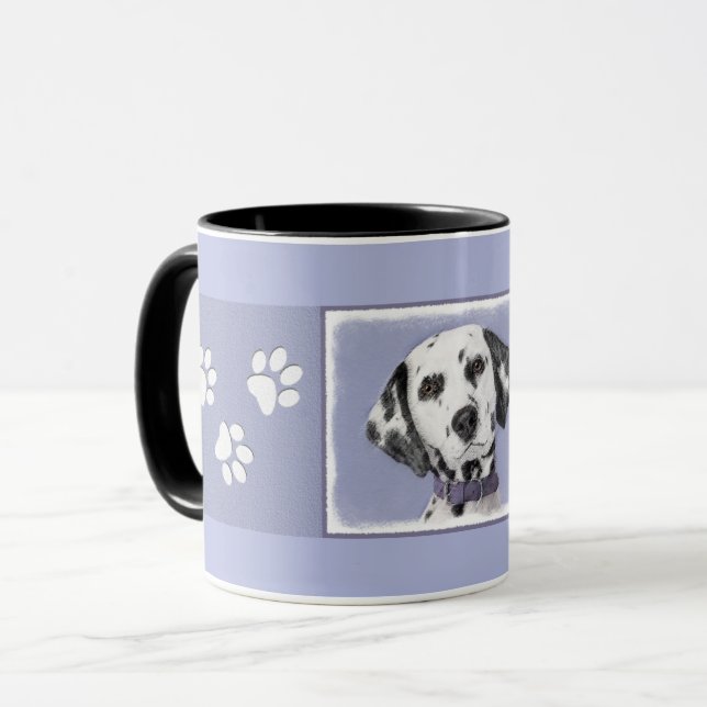 Taza Pintura dálmata - Arte de perro original (Anverso izquierdo)