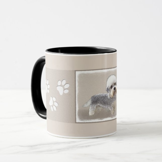 Taza Pintura Dandie Dinmont Terrier Original Perro Arte (Anverso izquierdo)