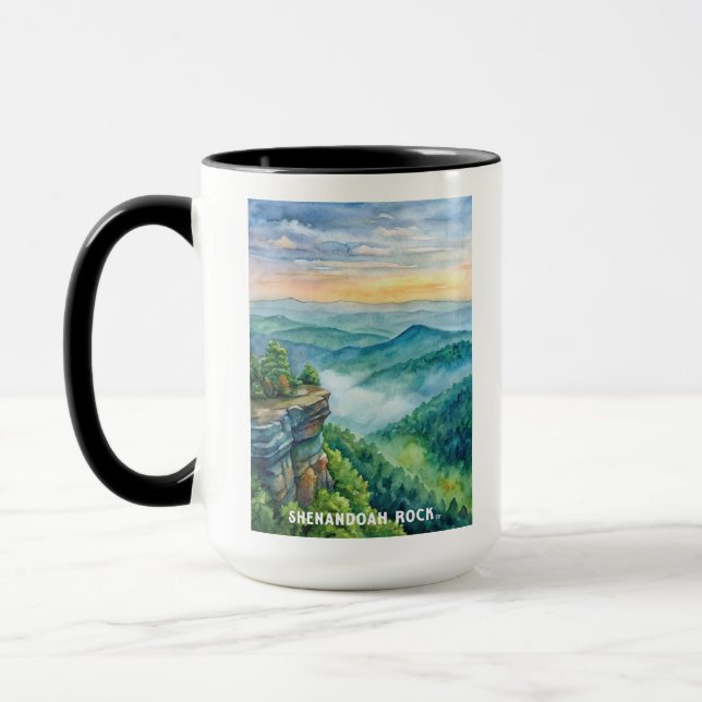Taza Pintura de acuarela del Parque Nacional de la Roca (Izquierda)