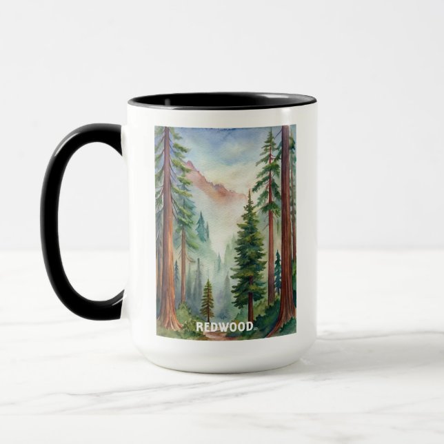 Taza Pintura de acuarela del Parque Nacional de secuoya (Izquierda)