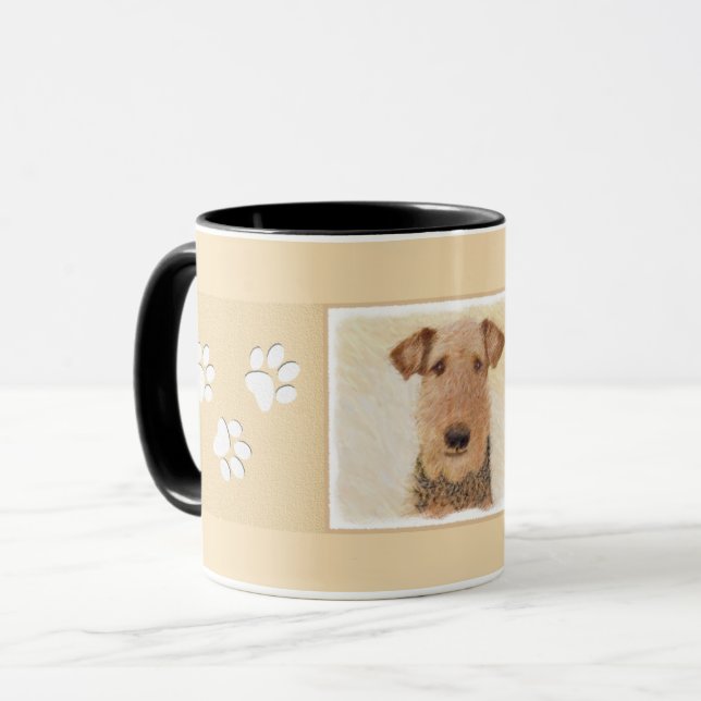 Taza Pintura de Airedale Terrier - Arte original y boni (Anverso izquierdo)