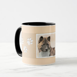 Taza Pintura de Akita - Arte de Perro Original.