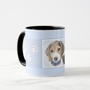 Taza Pintura de Beagle - Arte de perro original curtido
