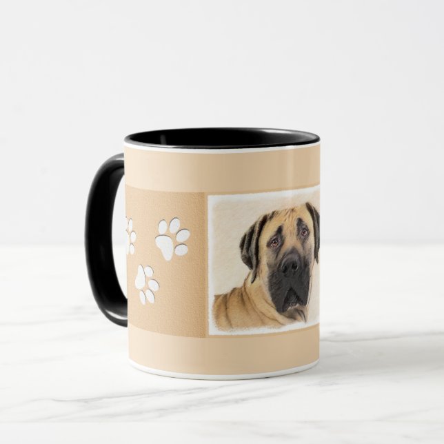 Taza Pintura de Boerboel - Arte Perro Original Cuto (Anverso izquierdo)