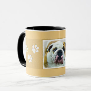Taza Pintura de bulldog - Arte de perros original y lin
